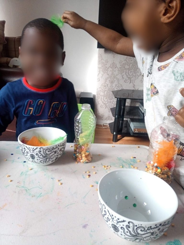 Yvonne's children happily playing with each other